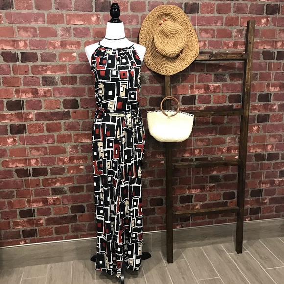 🆕Retro-style Geo Printed Jumpsuit - Picture 10 of 11